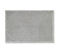 Felpudo exterior antideslizante, resistente a la intemperie, para entrada y balcón, 45 x 75 cm, color gris