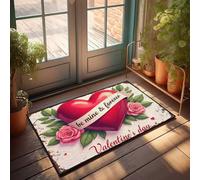 Felpudo Fall Be Mine & Forever: A Valentine'S Day Heartfelt Felpudo de felicitación, felpudo de invierno para puerta de invierno al aire libre, tapete de bienvenida para Frontera (65 x 90 cm)