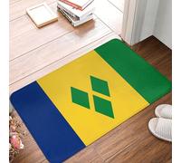 Felpudo Flag of Saint Vincent and The Grenadines Alfombrilla Antideslizante Impermeable Alfombra Exterior Lavable Felpudos Entrada para Cocina Dormitorio Entrada Casa 40X60Cm