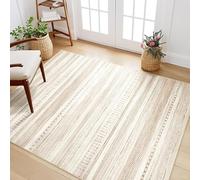 Felpudo geométrico beige para interiores, alfombra de pelo bajo, para cocina, pasillo y baño, decoración de granja para el hogar y la oficina, 60 x 90 cm, color neutro, alfombra de entrada pequeña
