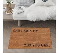Felpudo Gracioso 3D, ¿Puedo patearlo? Sí, Puedes, Alfombrilla de la Entrada, Goma Antideslizante, Entrada de Entrada: 40x60cm
