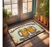 Felpudo grande con texto en inglés "Cheers To Friendship: A Fun Beer Mug" para exteriores (50 x 80 cm)