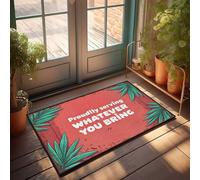 Felpudo grande para exteriores, bienvenido a nuestro paraíso tropical: lo que sea que traigas, lo servimos, felpudo para decoración de cueva de hombre, tapete de otoño para exteriores (50 x 80 cm)