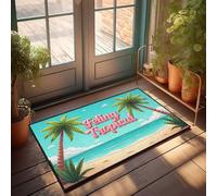 Felpudo grande para exteriores, diseño tropical: un escape de playa de verano, decoración de cueva, para exteriores, 50 x 80 cm