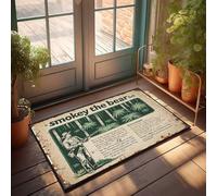 Felpudo grande para puerta delantera con diseño de oso ahumado: un póster vintage de prevención de incendios forestales, decoración de patio, tapete para entrada del hogar (65 x 90 cm)