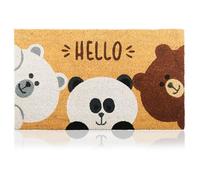 Felpudo Hello Osos de Fibra Coco - 70x40cm - Felpudos Antideslizantes - Felpudos Originales para la Entrada a Casa, Pasillos, Puertas de Exterior - Accesorios para el Hogar - Material Resistente