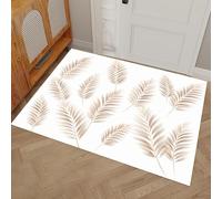 Felpudo Hoja De Palma Marrón, Ultra Fino Antideslizante Felpudo Minimalista Nórdico De Perfil Bajo, Atrapa La Suciedad, Absorbente Y Lavable, Para Puertas Delanteras Y Traseras, Marrón, 60 x 90 cm