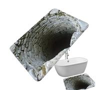 Felpudo Illusion de Óptica 3D - Felpudo antideslizante absorbente con diseño de abismo ladrillos piedra | Lavable a máquina - para entrada exterior y puerta de entrada al baño y balcón