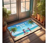 Felpudo interior para la entrada del hogar Welcome To Cool: diversión en la playa con amigos, felpudo para la entrada del hogar, decoración de porche de primavera (40 x 60 cm)