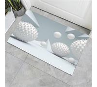 Felpudo Lavable 45 x 75 cm Esferas Que parecen Papel - Alfombra Ultrafina y Plegable Blanco - Pelo Corto Abstracción 3D - Felpudo para Entrada, Cocina, Oficina, Puerta Principal y Pasillo