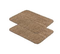 Felpudo Lavable Set de 2 60x75 cm - Felpudo Antipolvo - Felpudo de algodón - Entra Absorbente - Felpudo Antideslizante Beige