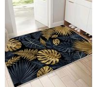 Felpudo Monstera Deliciosa Hojas De Palma, Fino Antideslizante Felpudo Planta Tropical De Lujo De Perfil Bajo, Atrapa La Suciedad, Absorbente Y Lavable, Para Puertas Delanteras Y Traseras, 40 x 60 cm