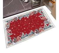 Felpudo navideño - Alfombra navideña | Alfombra navideña lavable | Alfombrillas navideñas | Adornos para la colección de temporada textiles para el hogar decoraciones para las vacaciones de invierno