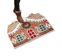 Felpudo Navideño - Decoración Antideslizante De La Casa De Pan De Jengibre 32 "X 20" | Alfombra Navideña Para Exteriores Para Entrada, Entrada, Cocina, Baño, Sala De Estar, Garaje, Patio | Voluntad Es
