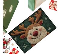 Felpudo Navideño Para Puerta - 1 Tapete De Bienvenida - Alfombra De Reno Absorbente Antideslizante De 23,6x15,7 Pulgadas - Decoración De Cocina Lavable | Decoración Navideña, Rascador De Suelo