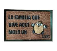 Felpudo Original | La Familia Que Vive aquí Mola un Huevo | Material Sintético | 60x40 cm | Regalo Hogar Navidad