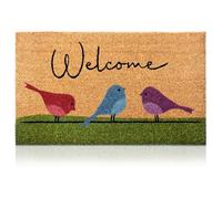 Felpudo Pájaros Coloridos de Fibra Coco - 70x40cm - Felpudos Antideslizantes - Felpudos Originales para la Entrada a Casa, Pasillos, Puertas de Exterior - Accesorios para el Hogar -Material Resistente