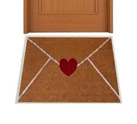 Felpudo Para El Día De San Valentín, Alfombra Con Sobre Con Carta De Amor, Tapete De Bienvenida Romántico Con Corazón Rojo Para Porche Delantero | Alfombra Antideslizante Para Suelo De Cocina | 16x24
