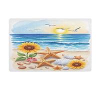 Felpudo para interior de 50 x 80 cm, diseño de estrella de mar, girasol, gaviota, antideslizante, atrapa la suciedad, lavable, absorbente, alfombra de entrada interior