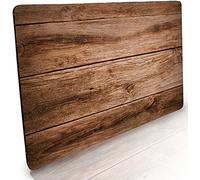 Felpudo para interior y exterior, 50 x 70 cm, plano y antideslizante, diseño de aspecto de madera, lavable para zapatos limpios y entrada moderna