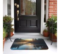 Felpudo para La Entrada Amanecer sobre El Lago Mountain Tree Alfombra Baño Microfibra Absorbente Alfombra Interior, para Bañera, Jardín, Terraza, 40x60cm