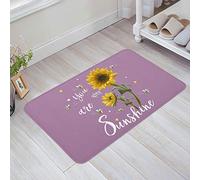 Felpudo para La Entrada Eres Mi Sol, Girasol, Abeja Púrpura Felpudo Exterior Microfibra Lavable A Máquina Alfombra Limpia, para Bañera, Jardín, Ducha, Terraza, 40x60cm