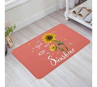 Felpudo para La Entrada Eres Mi Sol Girasol Abeja Roja Alfombra Baño Antideslizante Lavable A Máquina Alfombra Interior, para Pasillo, Salon, Terraza, Bañera, 40x60cm