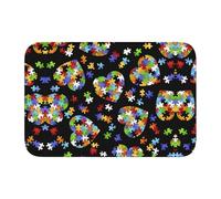 Felpudo para La Entrada Piezas del Rompecabezas De Concienciación sobre El Autismo Corazón Alfombra Baño Absorbente Alfombra para Ducha Felpudo Exterior, para Pasillo, Bañera, 60x40cm