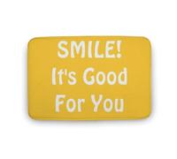 Felpudo para La Entrada ¡Sonríe! Es Bueno para Ti Amarillo Alfombra Baño Personalizado Microfibra Tapete Mascotas, para Interior O Exterior, Cocina, Pasillo, 40x60cm