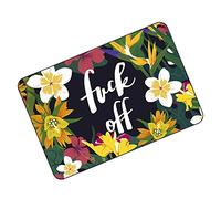 Felpudo para La Entrada Vete A La Mierda, Hermosa Flower del Borde Alfombra Baño Absorbente Felpudo Exterior Personalizado Alfombra para Ducha, para Bañera, Ducha, 60x40cm