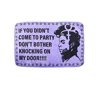 Felpudo para Prince You Didn ' for T Come to Party Don ' for T Bother Knocking on My Door Letters Impreso Retro Púrpura Puerta delantera Mat Decoración de fiesta en hogar Barra para sentarse para de