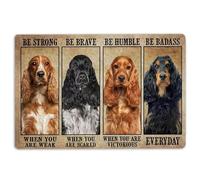 Felpudo para puerta Be Strong Brave Humble Badass Cocker Spaniel Regalo para los amantes de los perros Felpudo antideslizante Divertido Felpudo Baño Cocina Porche Delantero Alfombras Entrada 40 x 60
