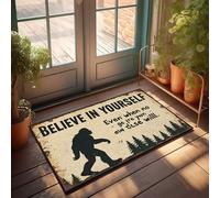 Felpudo para puerta de entrada de casa de campo, diseño de cueva para hombre, cree en ti mismo: la fuerza invisible dentro del felpudo (50 x 80 cm)