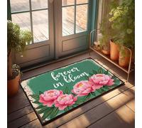 Felpudo para puerta delantera al aire libre, divertido Forever In Bloom: A Celebration Of Life'S Beauty, decoración de otoño para exteriores (40 x 60 cm)
