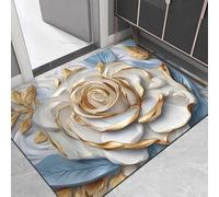 Felpudo para puerta delantera con patrón floral y terciopelo para una captura eficaz de la suciedad y un rendimiento duradero (50 x 80 cm, floral-1)