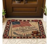 Felpudo para puerta delantera de perro salchicha del 250 aniversario, color negro, 29 x 17 pulgadas, 4 de julio, independencia, lavable, pequeño, vintage, patio, garaje, zapatos fuera de la puerta