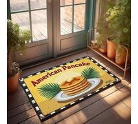 Felpudo para puerta delantera, diseño de panqueque americano, un clásico desayuno delicioso, decoración de patio, para entrada del hogar (40 x 60 cm)