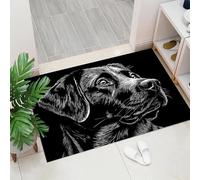 Felpudo Perro Labrador Retriever Antideslizante y Lavable - Retratos de Animales Alfombra para Interior y Exterior, Negro - Felpudo para Entrada, Puerta Principal, Patio, Pasillo - 40 x 60 cm