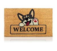 Felpudo Perro Saludo de Fibra Coco - 70x40cm - Felpudos Antideslizantes - Felpudos Originales para la Entrada a Casa, Pasillos, Puertas de Exterior-Accesorios para el Hogar-Material Resistente