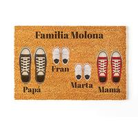 Felpudo Personalizado para la Entrada de Casa | Personaliza tu Felpudo con toda tu Familia | 70 x 40 cm | Perfecto para Regalar | Felpudos Originales y Divertidos en 100% Fibra de Coco | Familia de 4