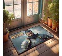 Felpudo personalizado para puerta delantera, Wukong: El legendario guerrero del mito, felpudo al aire libre, decoración de otoño (40 x 60 cm)