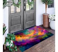 Felpudo Pinceladas Degradadas Estilo De Pintura Al Óleo Abstracta,Antideslizante,Estera Rectangular Lavable A Máquina De Poliéster Para Entrada,Cocina,Dormitorio,Baño,Decoración Del Hogar,70X100Cm