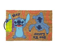 Felpudo Pyramid LILO & STITCH fibra de coco 15mm vinilo 60x40cm asa transporte