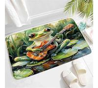 Felpudo Rana Que Toca La Guitarra Antideslizante De Entrada 40X60Cm | Felpudo Absorbente Antideslizante Alfombra Para Balcón Pasillos Terraza Felpudo De Entrada