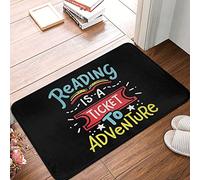 Felpudo Reading Is A Ticket To Adventures Felpudos Entrada Durable Alfombra Exterior Antideslizante Alfombra Entrada para Jardín Cocina Dormitorio 40X60Cm