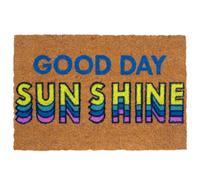 Felpudo Relaxdays de Fibra de Coco «Good Day Sunshine», Retro, Antideslizante, Interior & Exterior, 40x60 cm, Multicolor