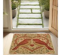 Felpudo romántico de pájaros amores, tapete de puerta para el día de San Valentín, decoración interior y exterior, goma antideslizante, impermeable, absorbe el polvo, fácil de limpiar, 29 x 17