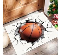 Felpudo Rompiendo La Pared Baloncesto, Fino Antideslizante Felpudo Visión Estereoscópica 3D De Perfil Bajo, Atrapa La Suciedad, Absorbente Y Lavable, Para Puertas Delanteras Y Traseras, 80 x 120 cm