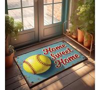 Felpudo rústico para decoración de entrada delantera, softball, hogar, dulce hogar, artículos para el hogar, decoración de campo (50 x 80 cm)