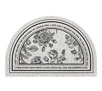 Felpudo semicircular antideslizante con patrón floral botánico americano, tapete duradero para interiores y exteriores, para decoración del hogar